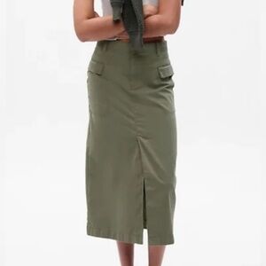 Gap Utility Cargo Midi Skirt - Mesculen Green